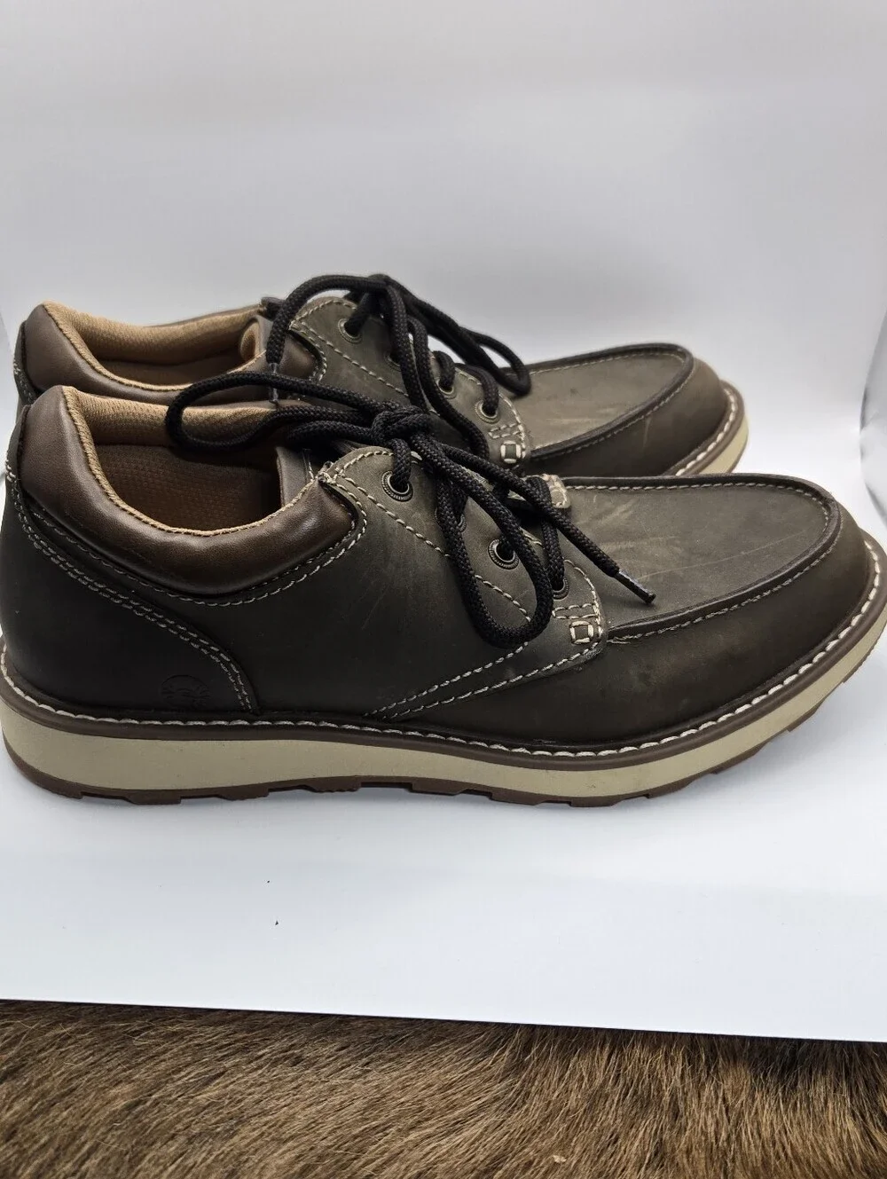 Earth Spirit Men's Emery Lace-up Boat Shoes in Brown Leather Size 8.5 Used